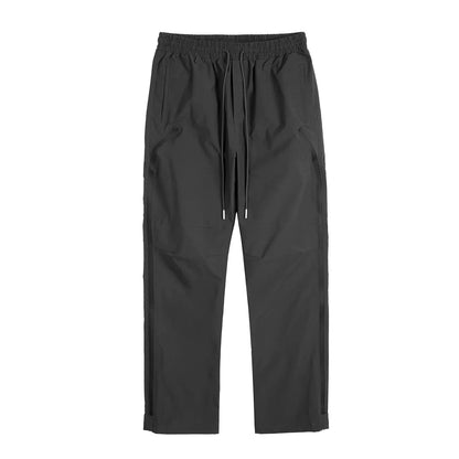 maoxiangshop High Street Vibe Functional Tapered Pants Glue Pressed Side Zipper Nylon Trousers Baggy Casual Thin Tactical Pants for Men