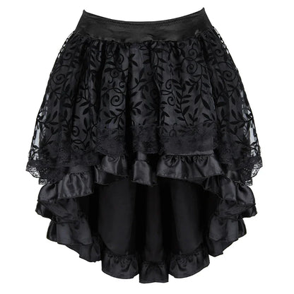 maoxiangshop  -  Women's Evening Corset Dress Floral Lace Up Bustiers Medieval Bustier Skirt Steampunk Carnival Evening Party Costume Plus Size