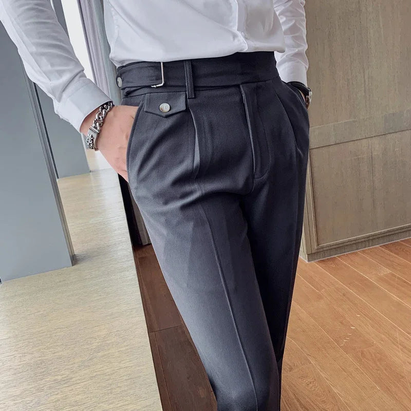 maoxiangshop Men Suit Pants New British Style Business Casual Solid Slim Fit Straight Dress Pants for Men Formal Trousers Men Clothing