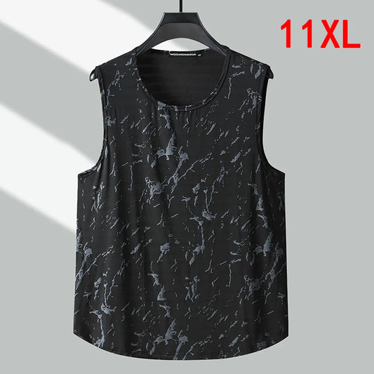 maoxiangshop Summer Cool Tank Tops Men Plus Size 10XL 11XL Summer Vest Fashion Casual Running Vest Male Black Tank Tops Big Size