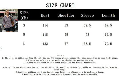 maoxiangshop  -  Striped Vintage Long Sleeve T-shirt Women Autumn New Turndown Collar Button T-shirts 2024 Streetwear Fashion Pullover Tops Tees
