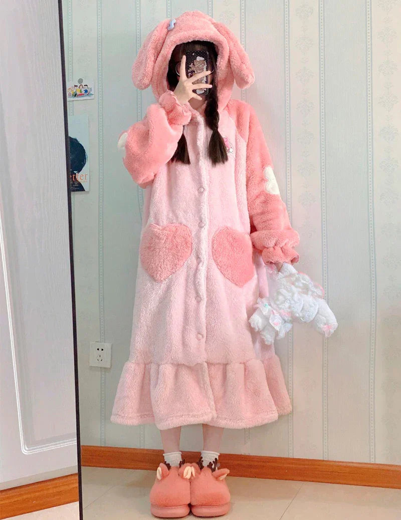 Fleece Thick Tiger Pajamas Robes Winter Warm Plush Nightgown Loose Kawaii Cartoon Flannel Nightdress Dinosaur Pijama Loungewear