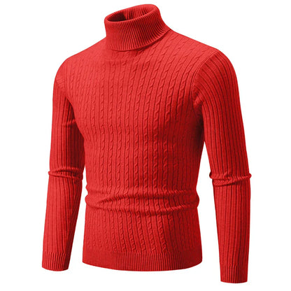 maoxiangshop New Men's Turtleneck Sweater Casual Men's Knitted Sweater Warm Fitness Men Pullovers Tops