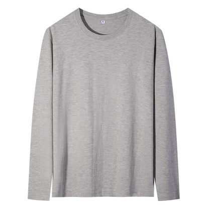 maoxiangshop New Base Shirts Spring Summer Mens O-Neck T-Shirt Long Sleeve T Shirt Male Solid Tshirt Man Clothing Tshirt Men Tops Tees