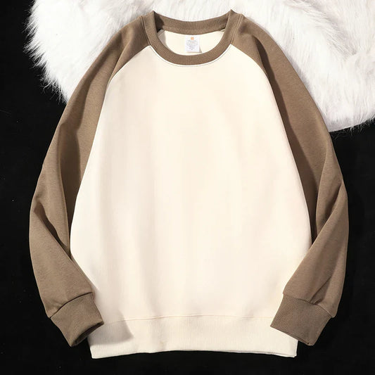 maoxiangshop 2024 Spring Autumn New Men Casual Sweatshirts Harajuku Loose Streetwear Tops O Neck Pullover Hoody Solid Mens Sweatshirts M-3XL