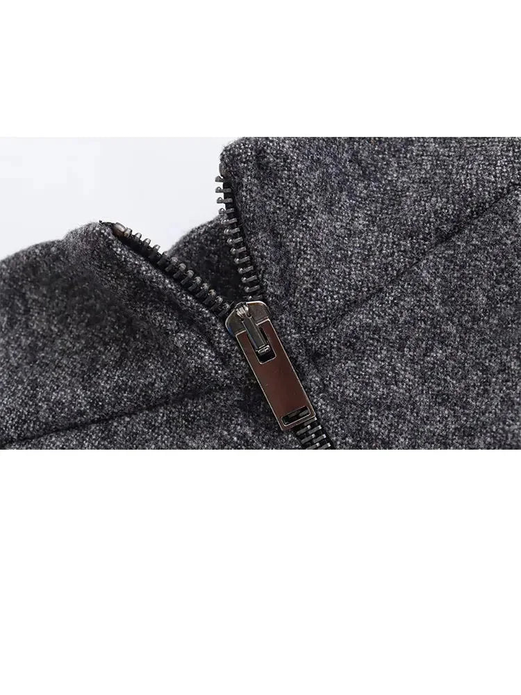 maoxiangshop HH TRAF Women Autumn Wool Blend Blazer Pleated Skirt Set Casual Lapel Sleeves Slim Jacket Women's Versatile High Waist Skirts