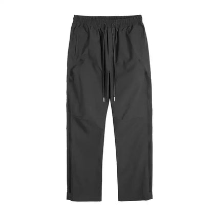 maoxiangshop High Street Vibe Functional Tapered Pants Glue Pressed Side Zipper Nylon Trousers Baggy Casual Thin Tactical Pants for Men