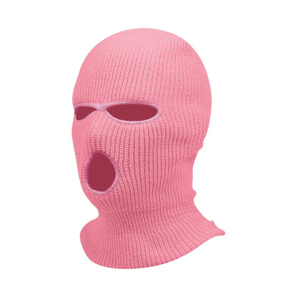maoxiangshop Winter men's face mask, warm hood, sports scarf, skiing hat, three hole wool hat, outdoor cycling knitted pullover hat