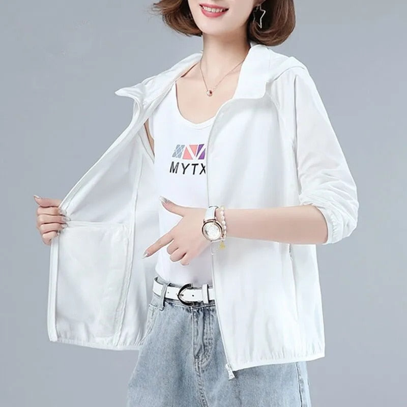 maoxiangshop Female Summer New Camouflage Thin Sun Protection Clothing Women Short Anti-Ultraviolet Korean Sun Protection Clothing