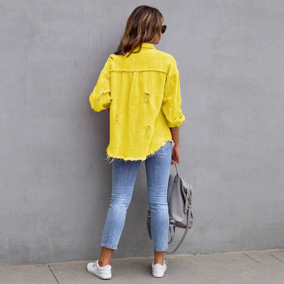 Fashion New In Jackets for Women 2023 Denim Jacket Women Vintage Jean Coats Casual Long Sleeve Top Oversize Clothes Streetwear