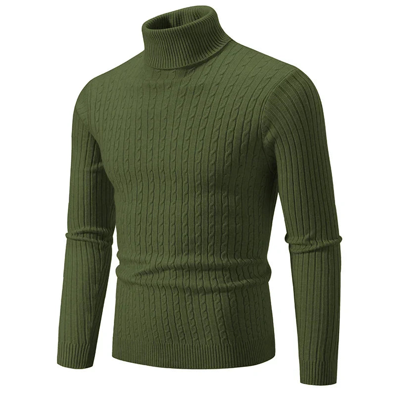 maoxiangshop New Men's Turtleneck Sweater Casual Men's Knitted Sweater Warm Fitness Men Pullovers Tops