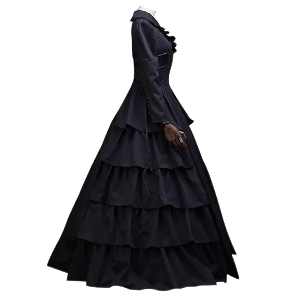 maoxiangshop  -  Halloween Costumes for Women Medieval Victorian Dress Halloween Renaissance Gothic Lace Queen Princess Dress