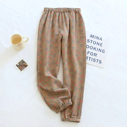 maoxiangshopSpring Summer New Women Sleep Bottoms Pajama Pants Soft Cotton Lounge Trousers Elastic Waist Thin Home Style Nightwear