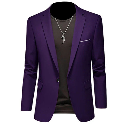 maoxiangshop 2024 Fashion New Men's Casual Business Slim Fit Formal Dress Blazers Jacket Suit Coat