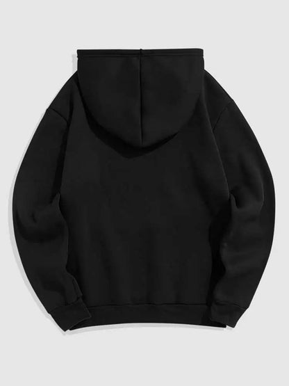 maoxiangshop Hoodie for Men Solid Fleece-lined Sweatshirts Unisex Streetwear Pullover Fall Winter Hooded Jumper Basic Sweats
