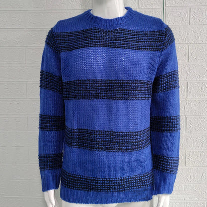 maoxiangshop Male Autumn And Winter Wool Sweater Round Neck Pullover Bottoming Shirt Color Matching All Matching Oversized Winter Coat Men