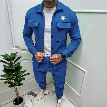 maoxiangshop New Casual Long Sleeve Coat Set Heavy Duty Workwear Shirt Set Vintage Shirt Men's Spring and Autumn