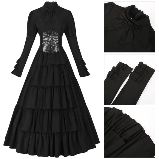 maoxiangshop  -  2024 New Fashion Cosplay Medieval Women's Clothing Renaissance Women's Clothing Irish Long Dress