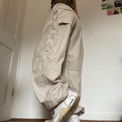 maoxiangshopWomen Y2K Cargo Pants Solid Low Waist Sweatpants Drawstring Wide Leg Baggy Trousers 2023 Summer Streetwear Punk Casual Tech Pant
