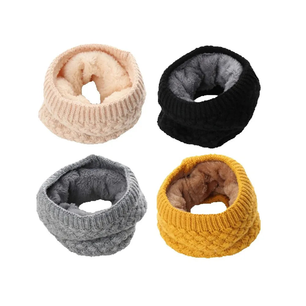 maoxiangshop Winter Scarf For Women Children Baby Warm Cotton Brushed Knit Neck Warmer Circle Ski Climbing Scarf Neck Scarves Men Wholesale