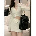 Knitted 2 Piece Dress Set Dress Women Autumn Casual Long Sleeve Korean Style Sweater Suit Office Lady Elegant Y2k Chic Sets