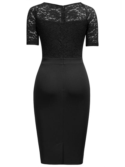 maoxiangshop Women  Cocktail Party Dresses Wedding Guest Evening Lace Ruffles Elegant Casual Wear Work Bodycon Vintage