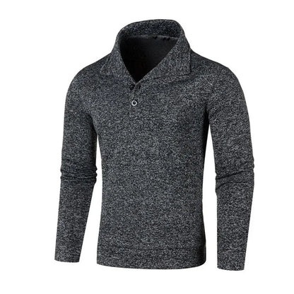 maoxiangshop Sweatwear Long Sleeve Solid Color Turtleneck Men Button Winter Autumn Pullover Warm Sweaters Jumper Slim Fit Casual Sweashirts