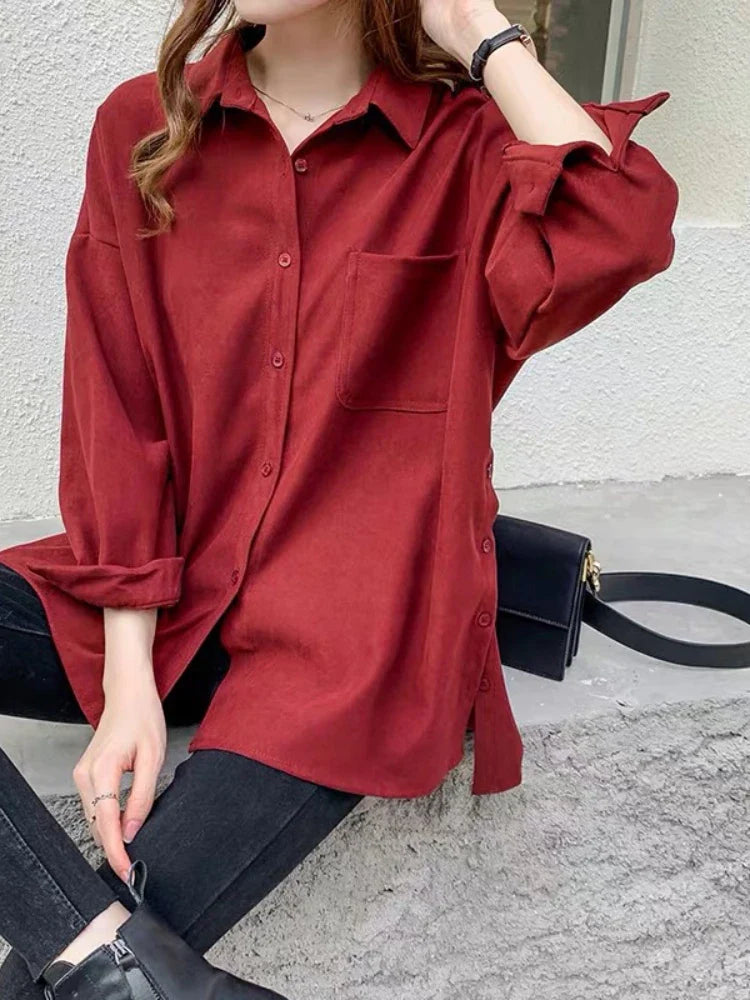 maoxiangshop Plus Size Korean Style Blouses Long Sleeve Clothes Office Autumn Shirt Women Shirts Winter Clothes Elegant Women Blouses