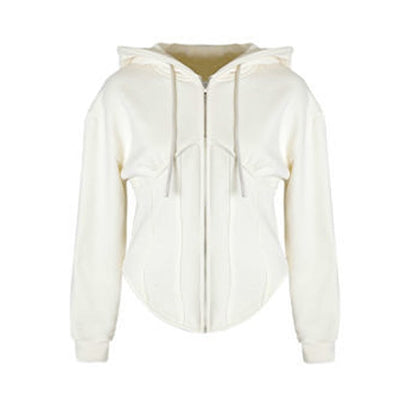 maoxiangshop Solid Hoodies Set Women Fall Casual Clothes Long Sleeve Hooded Top Trousers Matching Suit Spring Female Zipper Sportswear Outfit
