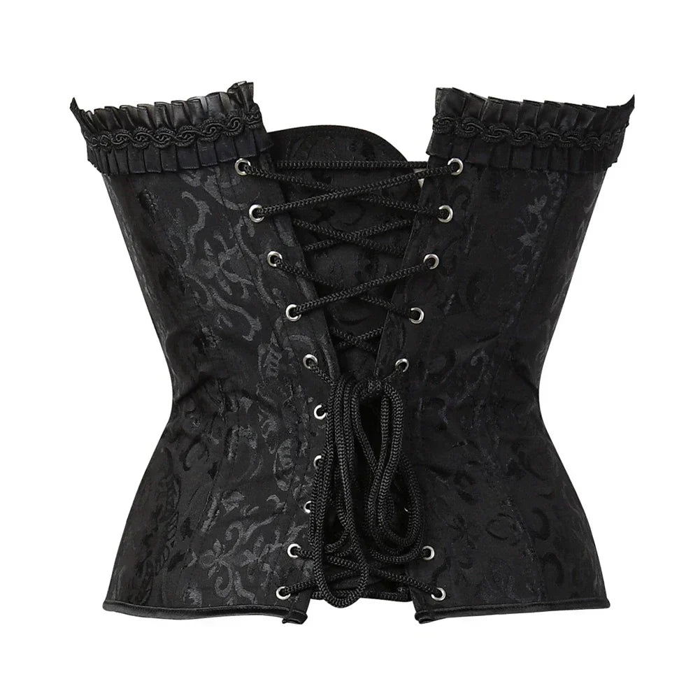 maoxiangshop  -  Women's Evening Corset Dress Floral Lace Up Bustiers Medieval Bustier Skirt Steampunk Carnival Evening Party Costume Plus Size