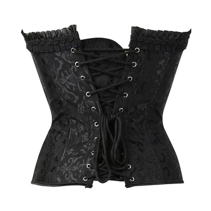 maoxiangshop  -  Women's Evening Corset Dress Floral Lace Up Bustiers Medieval Bustier Skirt Steampunk Carnival Evening Party Costume Plus Size