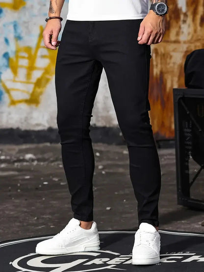 maoxiangshop Fashion Casual Mens Stretch Skinny Jeans Male Slim Fit Pencil Denim Cowboys Aesthetic Pants Men Clothing ﻿
