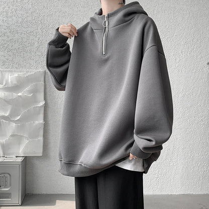 maoxiangshop Turtleneck Hoodie Zipper Pullovers Streetwear Hip Hop Hooded Sweatshirt Men Clothing Korean Couples Harajuku Coat