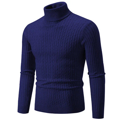 maoxiangshop New Men's Turtleneck Sweater Casual Men's Knitted Sweater Warm Fitness Men Pullovers Tops