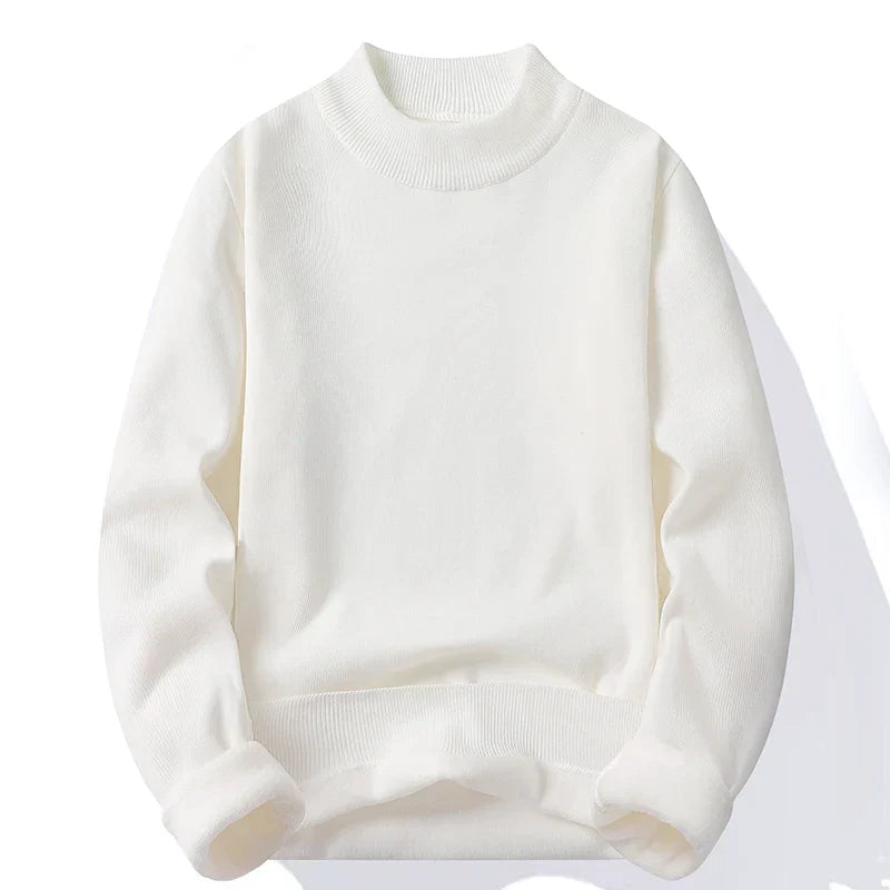 maoxiangshop Men's Pullover Soft Sweater Winter Velvet Shirts Brand Clothing Knitted Fleece Warm Cold Blouse Slim Fit Bottom Shirts