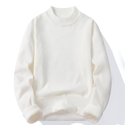 maoxiangshop Men's Pullover Soft Sweater Winter Velvet Shirts Brand Clothing Knitted Fleece Warm Cold Blouse Slim Fit Bottom Shirts