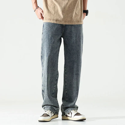 maoxiangshop Baggy Jeans Men Oversize Pants Loose Fit Wide Leg Trousers For Men Blue Streetwear Casual Korean Style Denim New Jeans Kpop