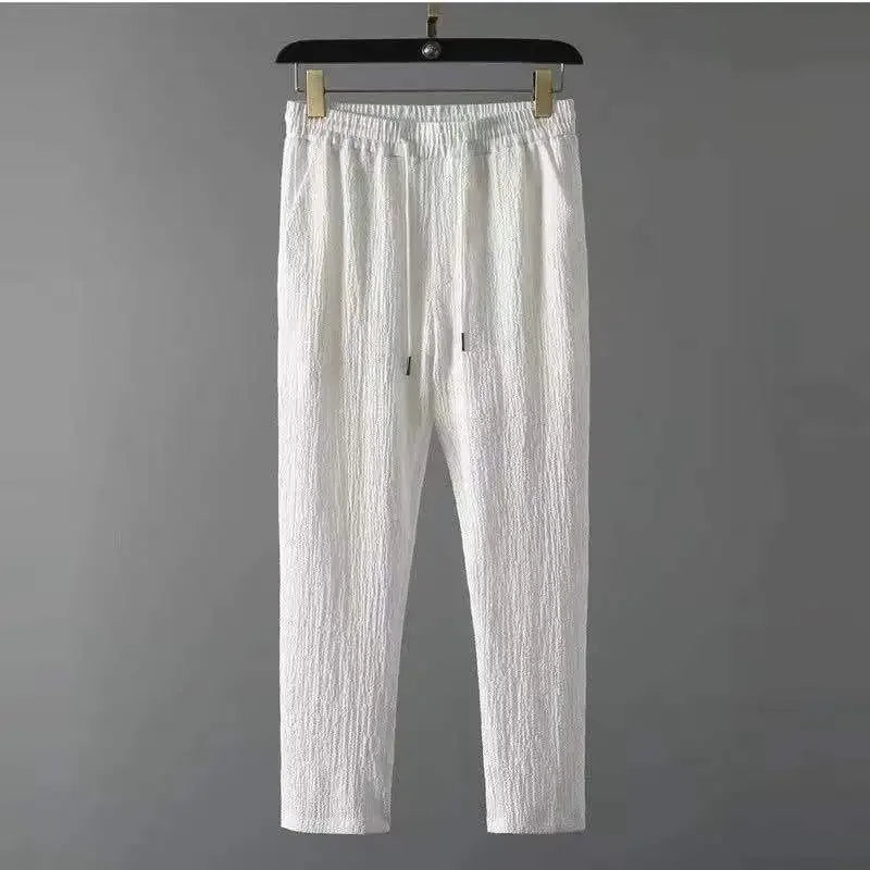 maoxiangshop Leisure Set for Men New Summer Thin Sports Set for Men Fashion Short Sleeve Long Pants Trend Light Luxury