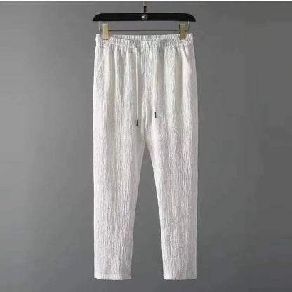 maoxiangshop Leisure Set for Men New Summer Thin Sports Set for Men Fashion Short Sleeve Long Pants Trend Light Luxury