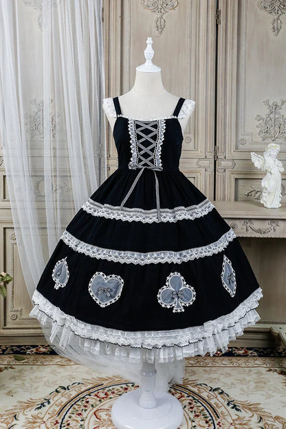 maoxiangshop  -  Lolita Alice Lace Bow Camisole Dress