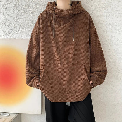 maoxiangshop Harajuku Corduroy Hoodies Men High Quality Streetwear Loose Y2k Hip Hop Hooded Sweatshirts Couple Clothing Female Pullovers