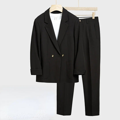 maoxiangshop New Casual Suit Set Men's Loose Fit Korean Version Handsome Spring Autumn Small Suit Coat Men's Slim Fit Complete Set