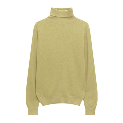 maoxiangshop Winter High Quality Wwomen's Wool Sweater Solid Color High-neck Pullover Long-sleeved Knit Top