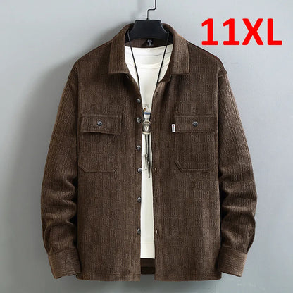 maoxiangshop New Spring Jacket Men Vintage Coat Plus Size 10XL 11XL Cargo Jackets Male Fashion Causal Button Jacket Big Size 10XL 11XL