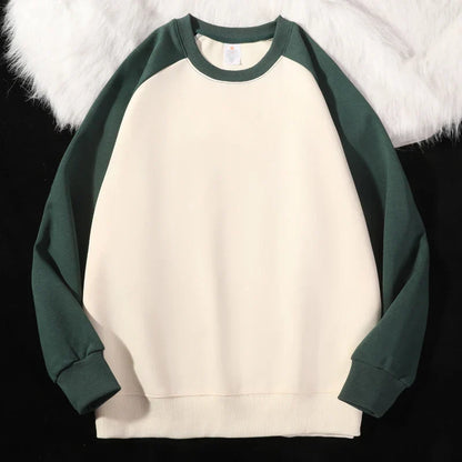 maoxiangshop 2024 Spring Autumn New Men Casual Sweatshirts Harajuku Loose Streetwear Tops O Neck Pullover Hoody Solid Mens Sweatshirts M-3XL