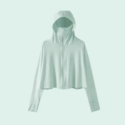 maoxiangshop Sun-proof Jackets Women Hooded Casual Summer Fashion Thin Chic Loose Sporty Korean Style 6 Colors All-match Breathable Simple