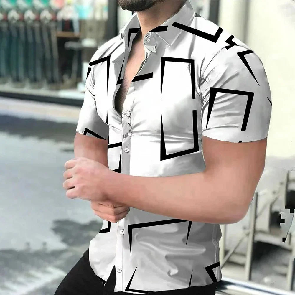 maoxiangshop 3D printed men's shirt New high quality Hawaiian Baroque short sleeve tops