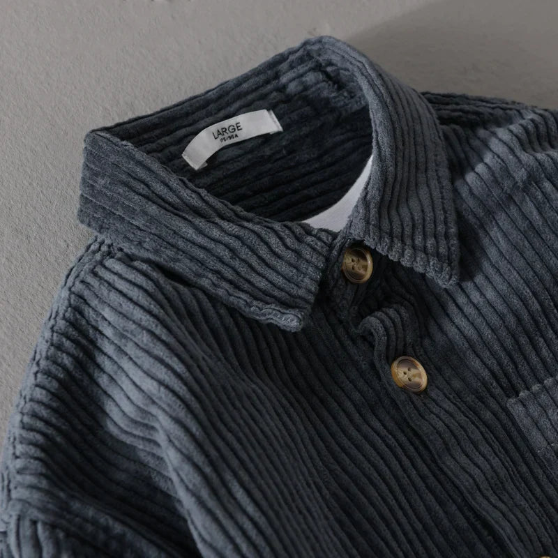maoxiangshop Thickening Plus Size Long Sleeve Corduroy Cotton Shirt Men Brand Trendy French Style Designer Quality Top Clothes Chemise Homme