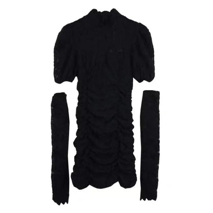 Spring Lace Design Elegant Y2k Mini Dress Woman Party Sexy Bodycon Dress Casual Puffer Sleeve One Piece Dress Korea Fashion