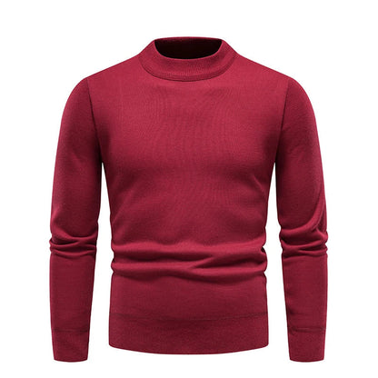 maoxiangshop Men's Pullover Soft Sweater Winter Velvet Shirts Brand Clothing Knitted Fleece Warm Cold Blouse Slim Fit Bottom Shirts